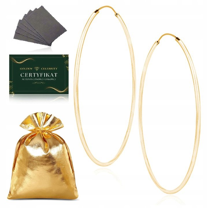 Złote Pozłacane Kolczyki Kółka Koła 3 Cm 925 Prezent Dla Córki Na Urodziny