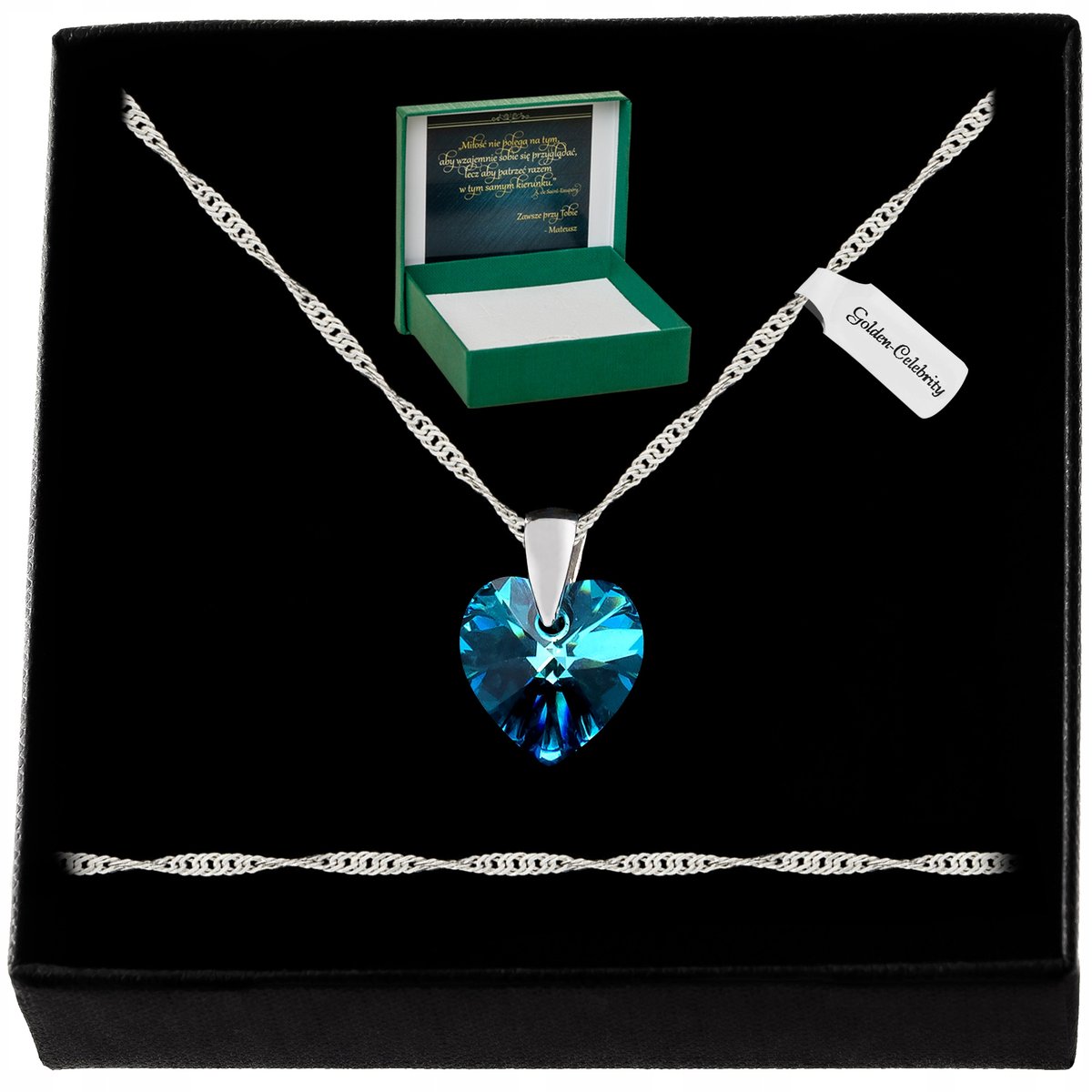 SREBRNY NASZYJNIK SERCE ŁAŃCUSZEK ZAWIESZKA SREBRO 925 PREZENT DLA MAMY