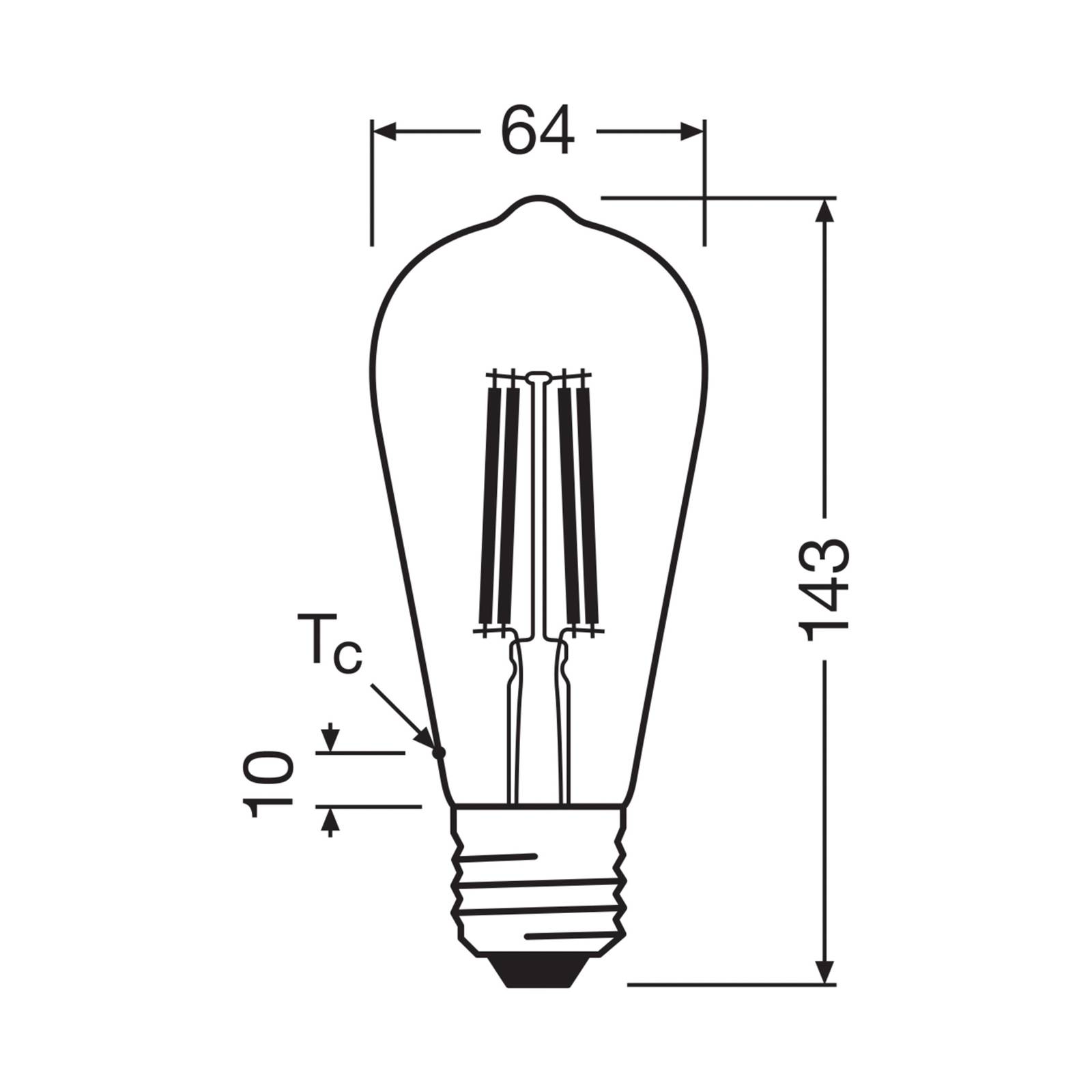 Żarówka LED OSRAM Edison E27 5W Filament 2,700K