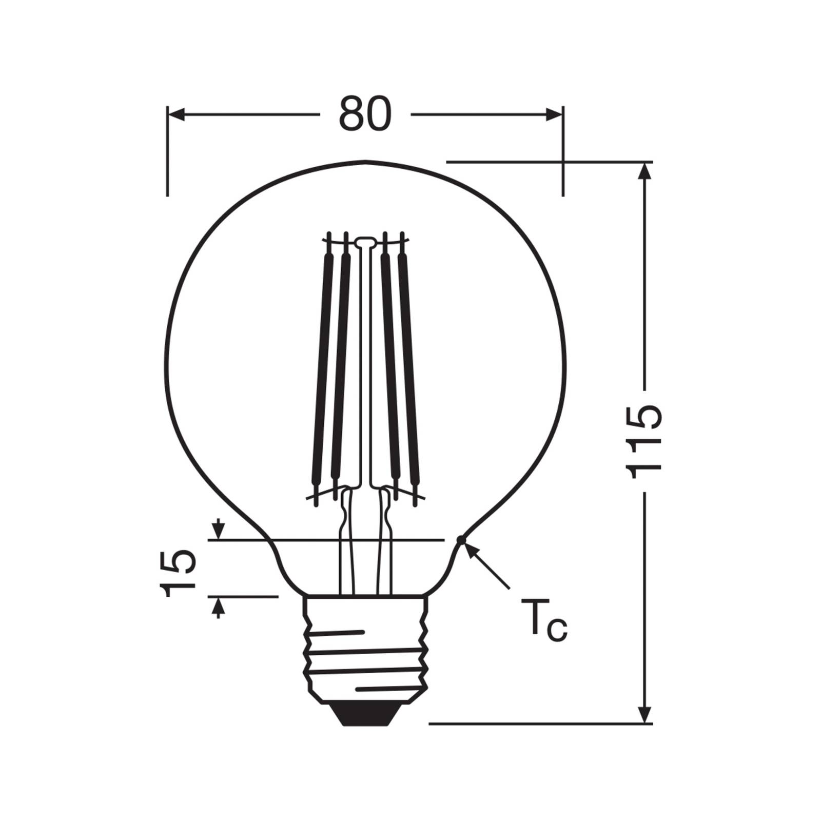 Żarówka LED OSRAM Globe G80 E27 2,2W Filament 2 700K