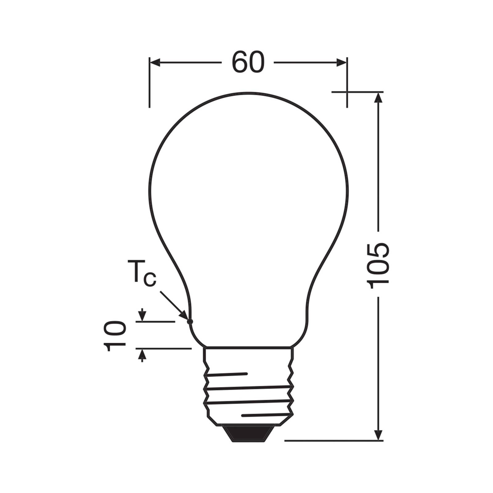 OSRAM żarówka LED E27 5W mat 2700K 1055lm 2er