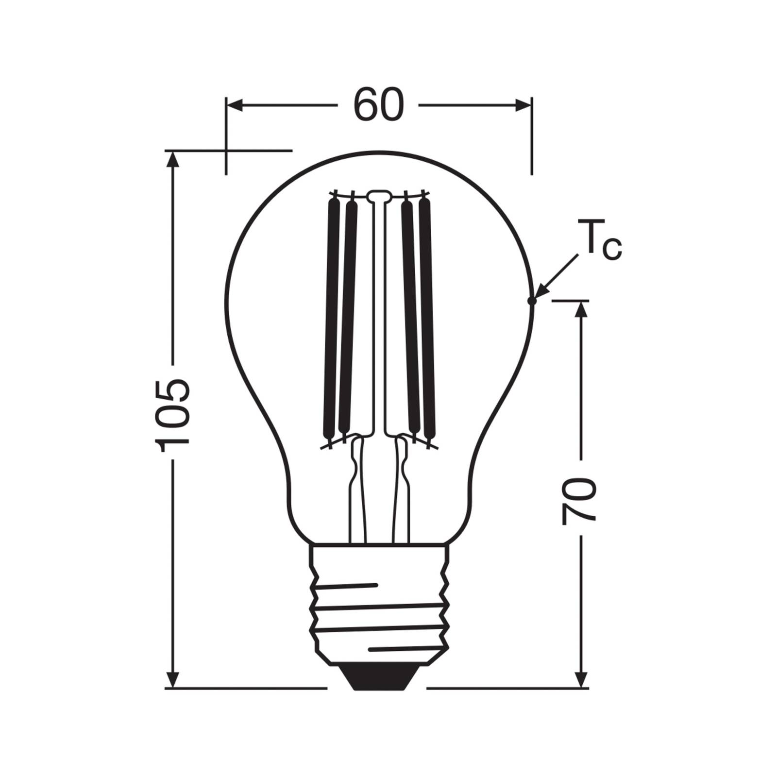 OSRAM Żarówka LED E27 3,8W Filament 4000K 806lm 2-pak