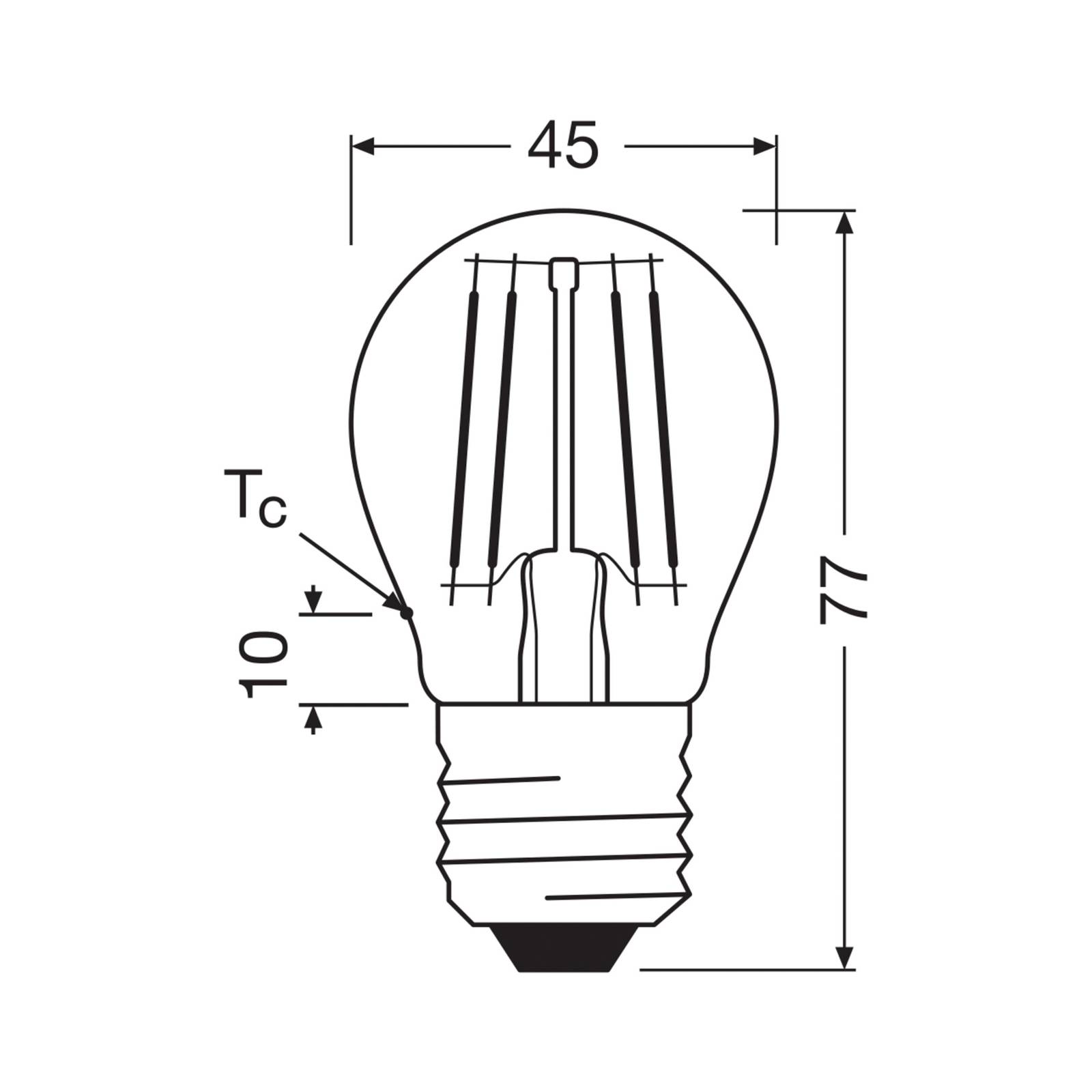 OSRAM żarówka LED kropla E27 1,2W filament 2700K 255lm
