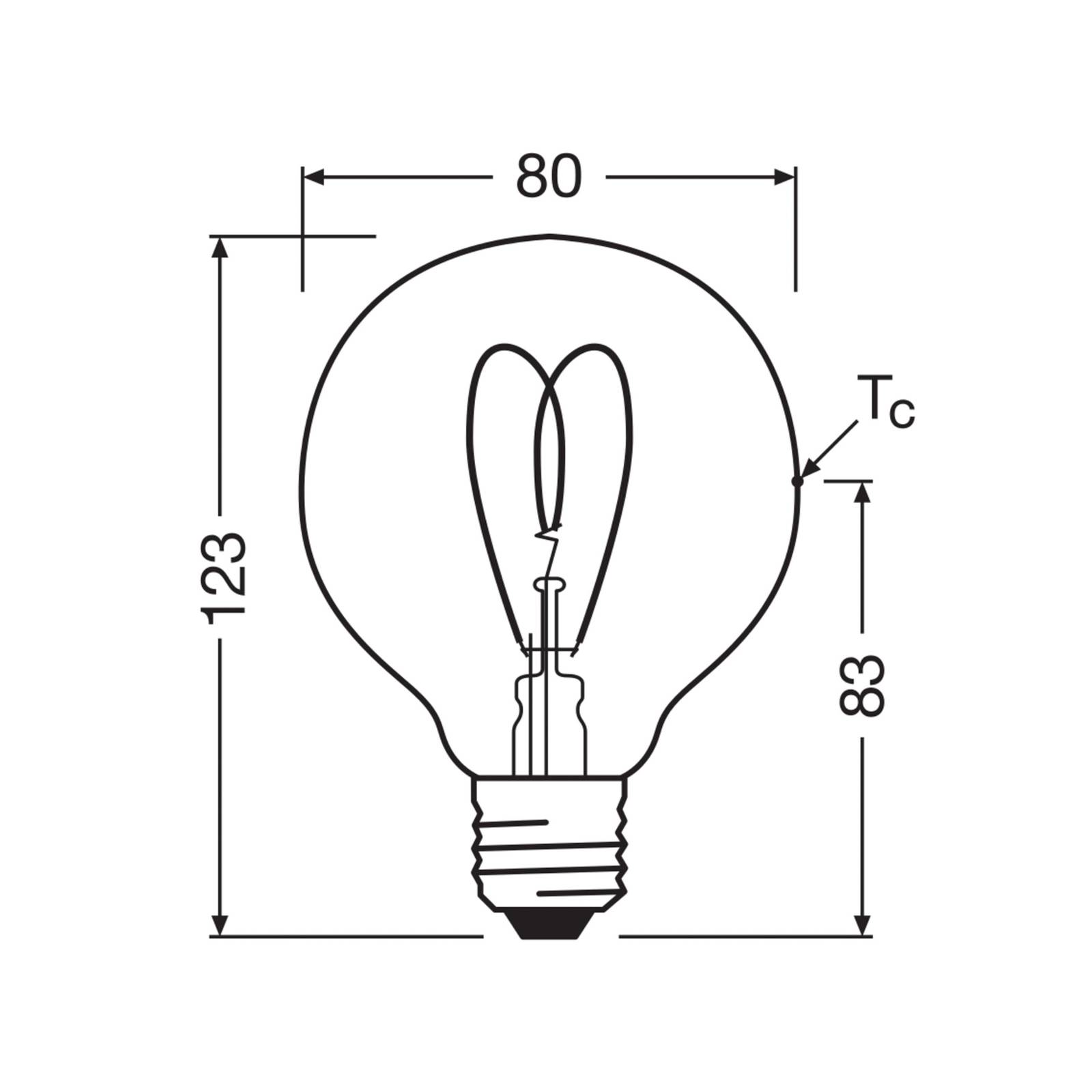 OSRAM LED Vintage G80 E27 4,9W 922 Heart Filament ściemniany złoty