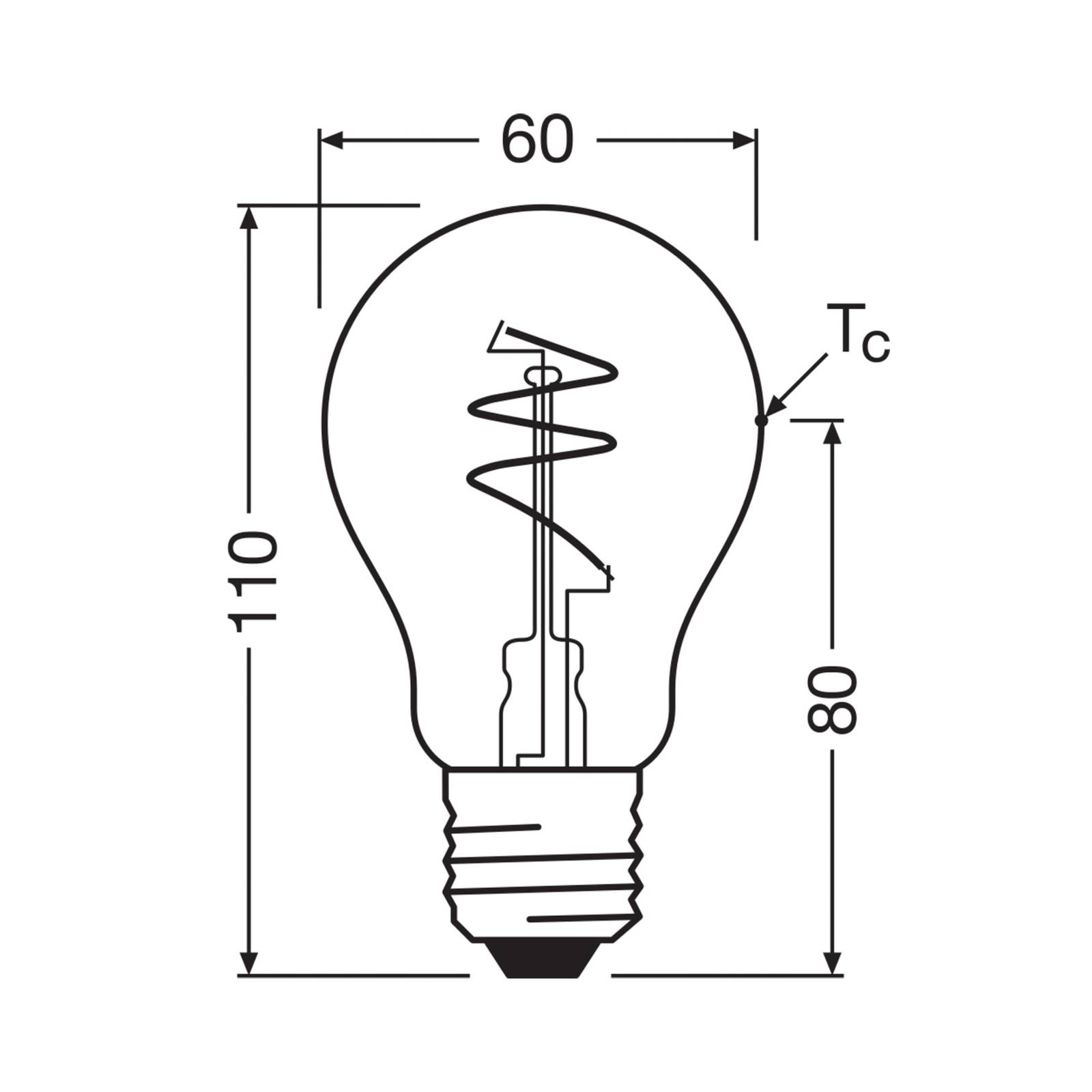 OSRAM LED Vintage E27 4,9W 2,700K Spiral Filament złota