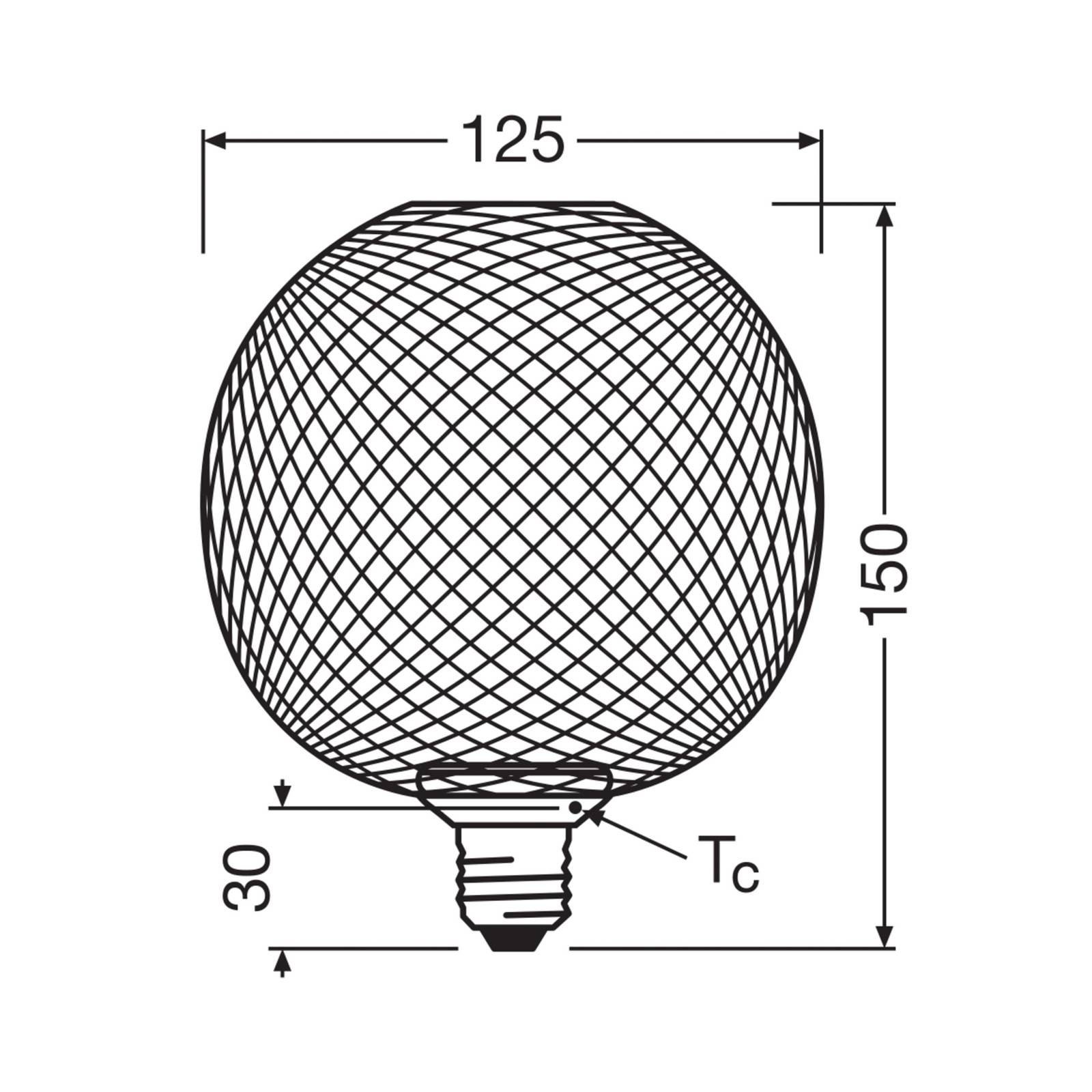 OSRAM Decor LED Flat Globe E27 3,5W czarna 2 700K metalowa