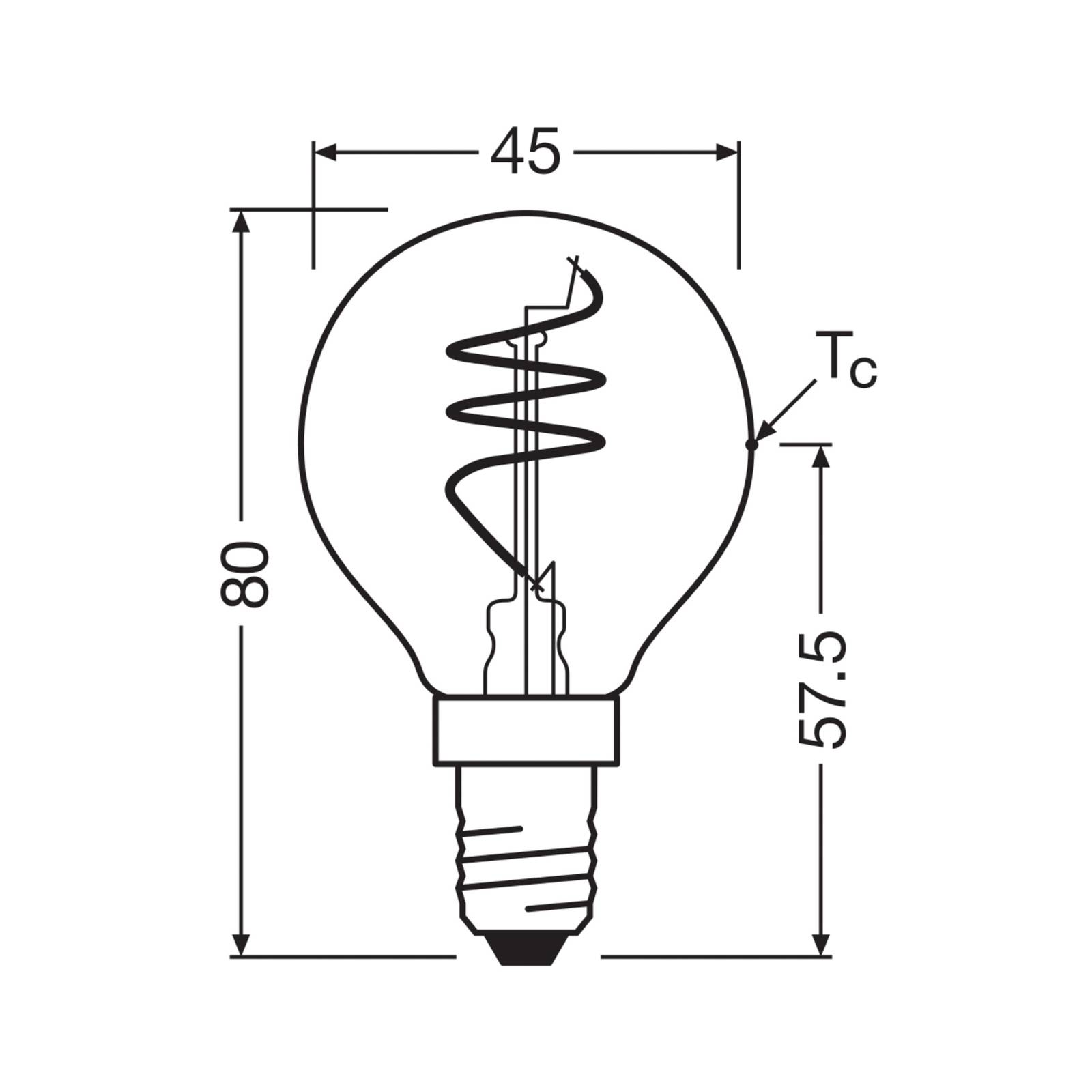 OSRAM LED Vintage P40 E14 4,9W 922 Spiral Filament złoty ściemniany