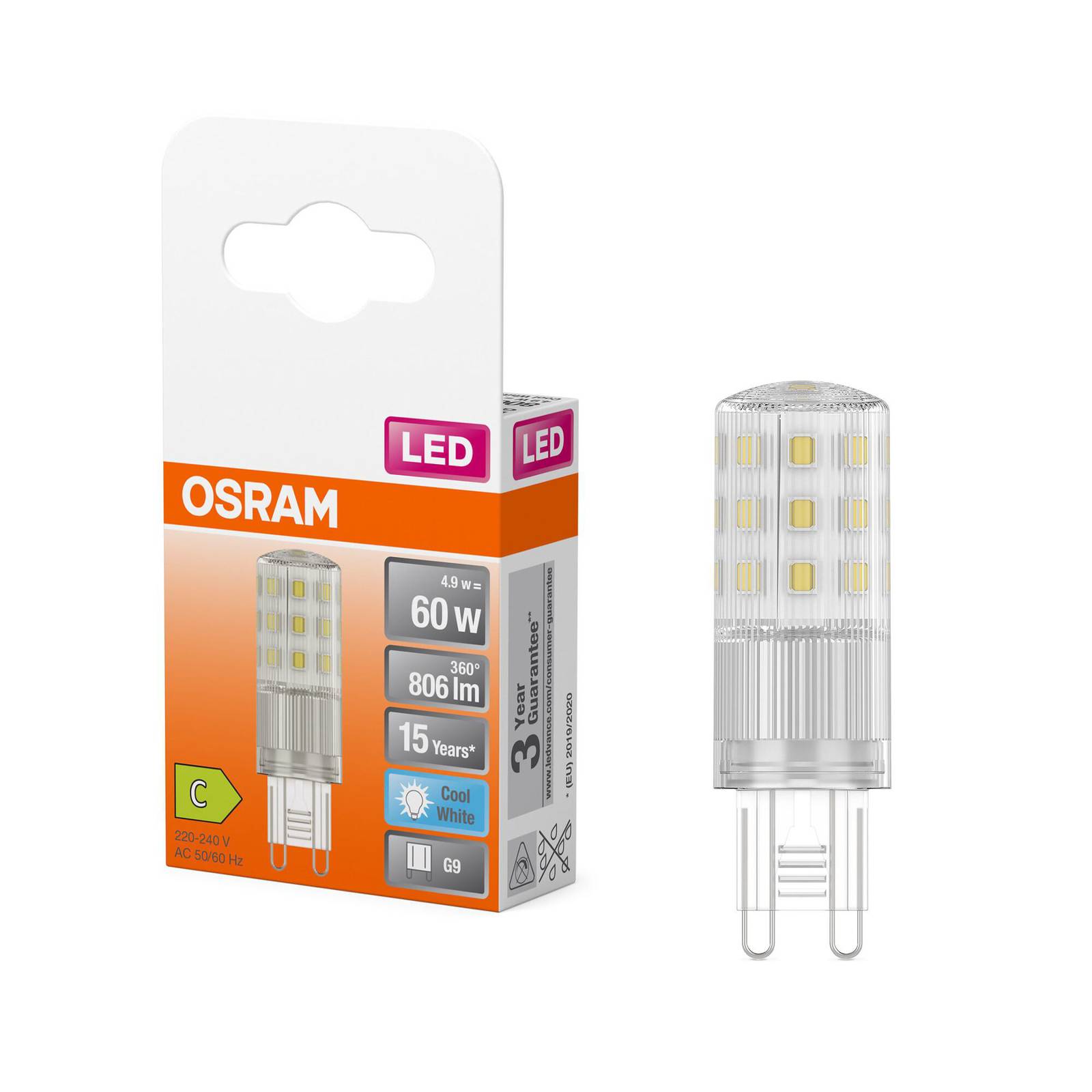 OSRAM żarówka z trzonkiem sztyftowym LED G9 4,9W 4000K 320°