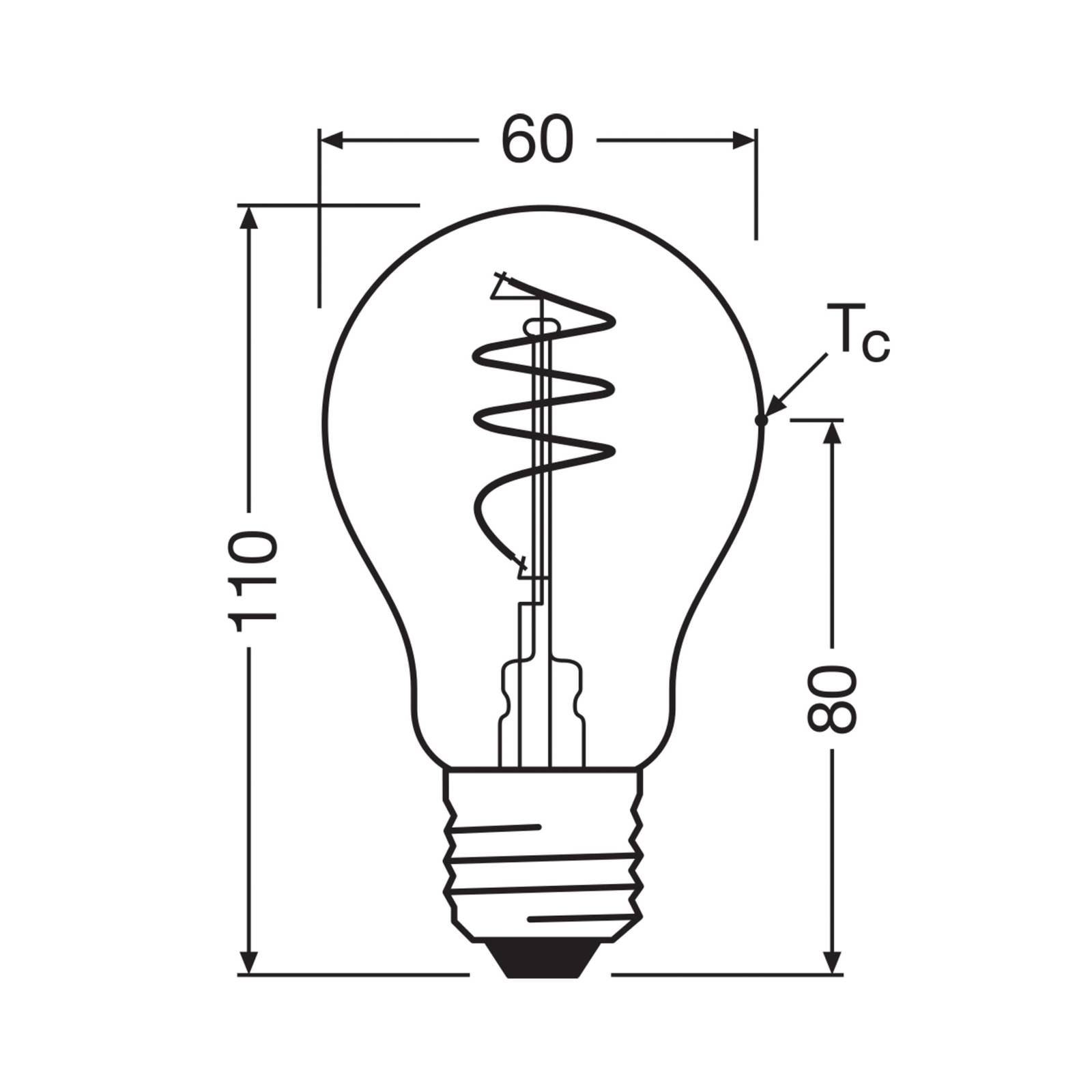 OSRAM LED Vintage E27 5.9W 2,700K Spiral Filament clear