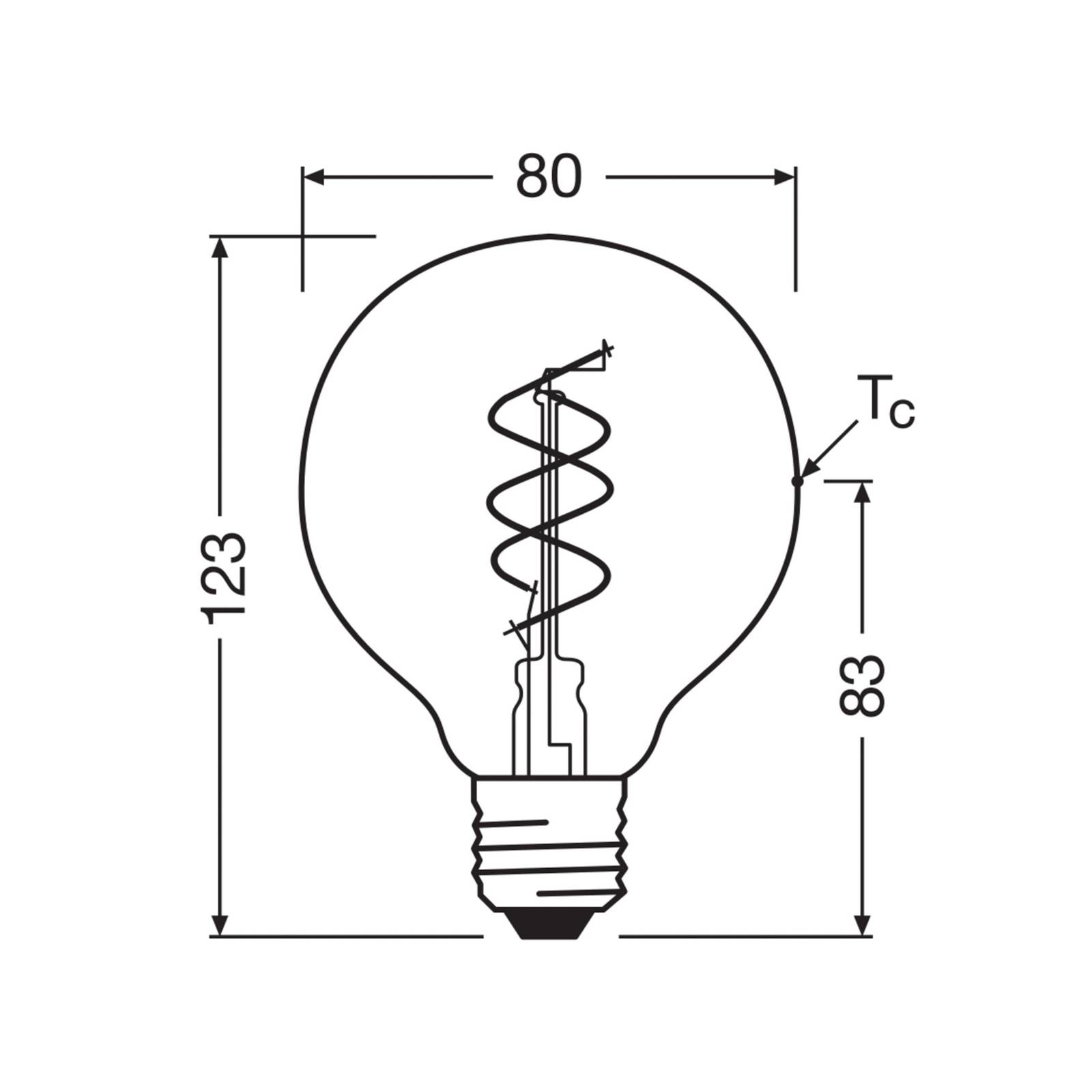 OSRAM LED Vintage G80 E27 4,6W 927 Spiral Filament clear ściemniana