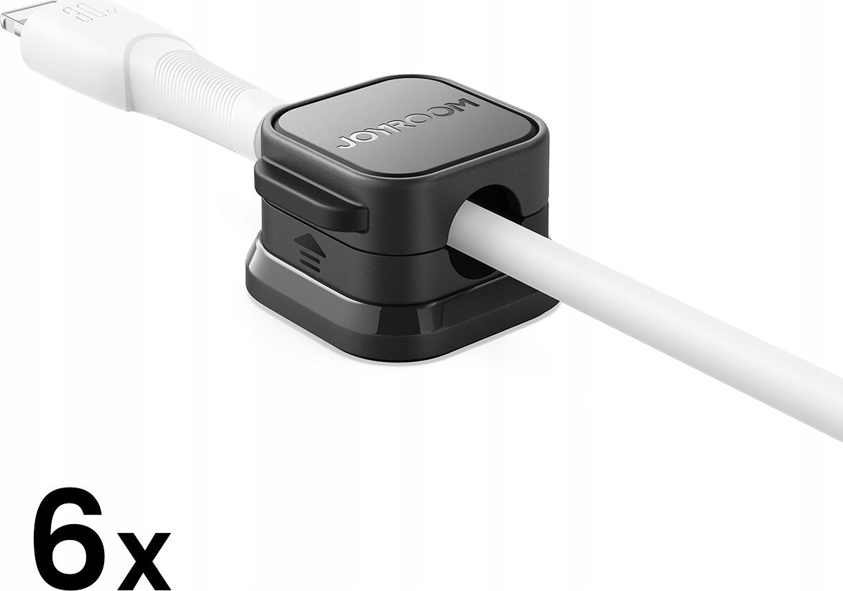 Joyroom Organizer kabli Joyroom JR-ZS368 magnetyczny - czarny 6 szt.