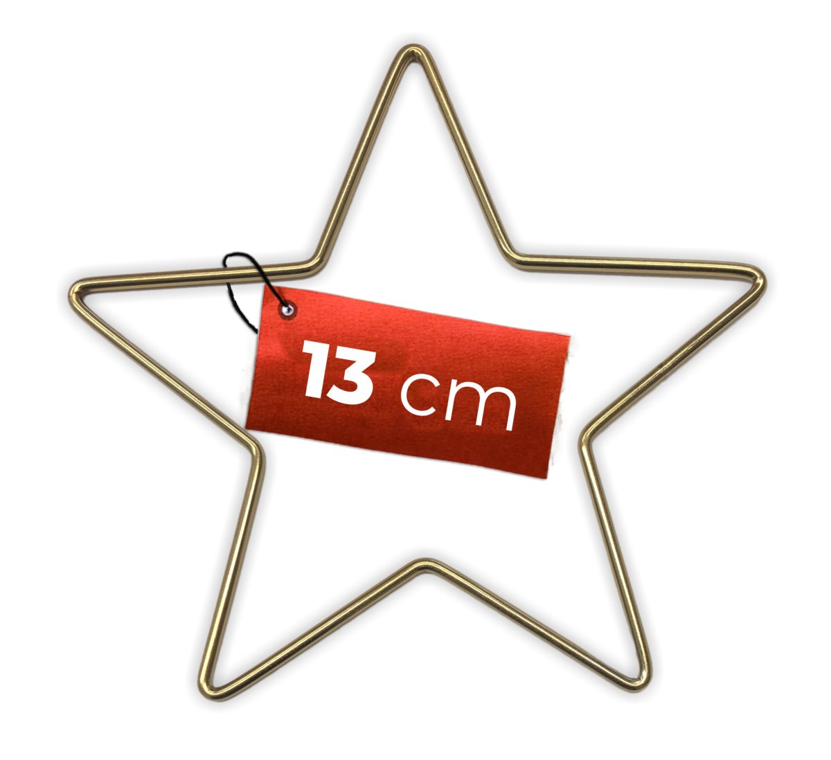 Metalowa Gwiazdka ZŁOTA 13 cm zawieszka obręcz