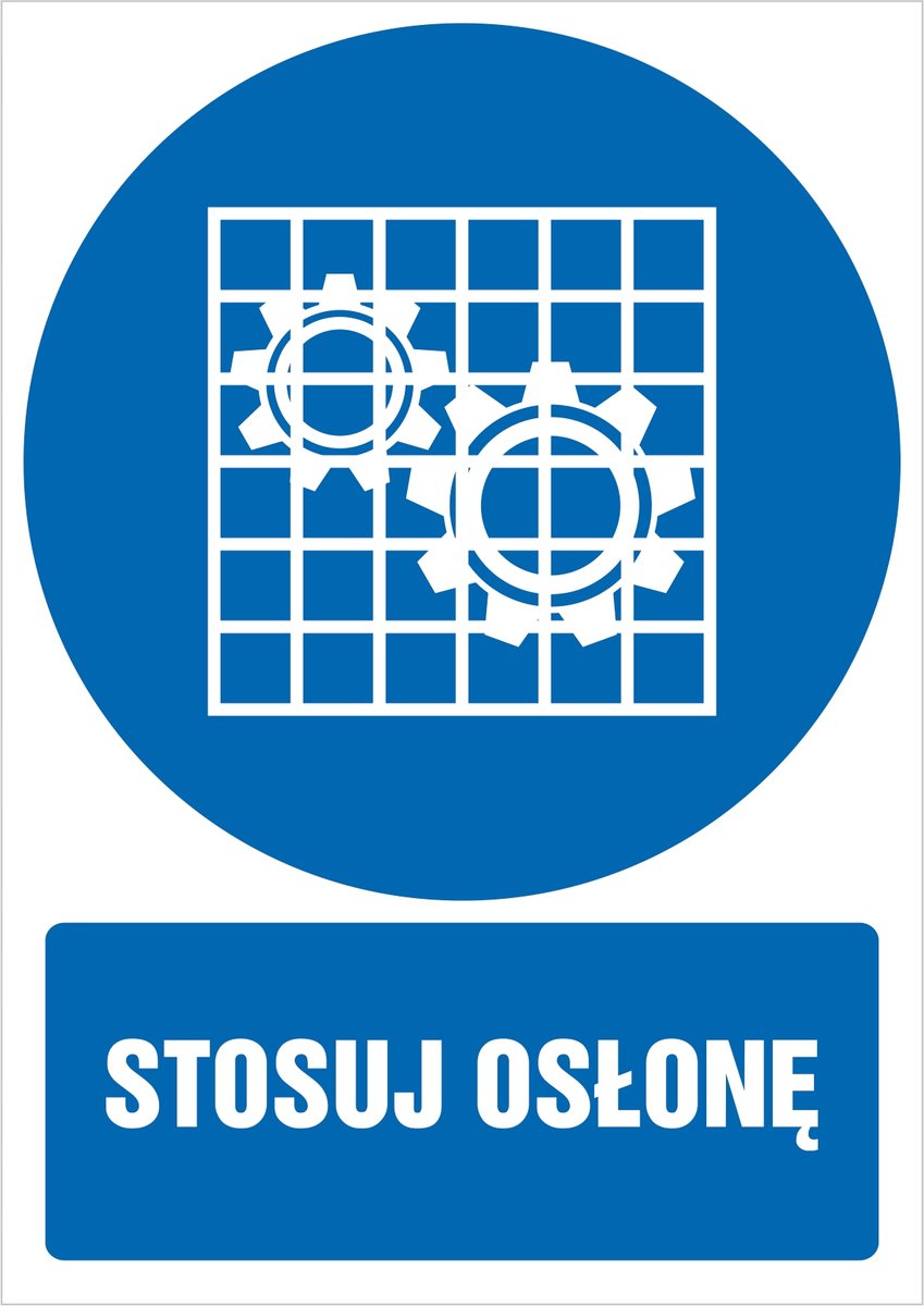 Tabliczka Stosuj osłonę 30x42cm PCV 3mm