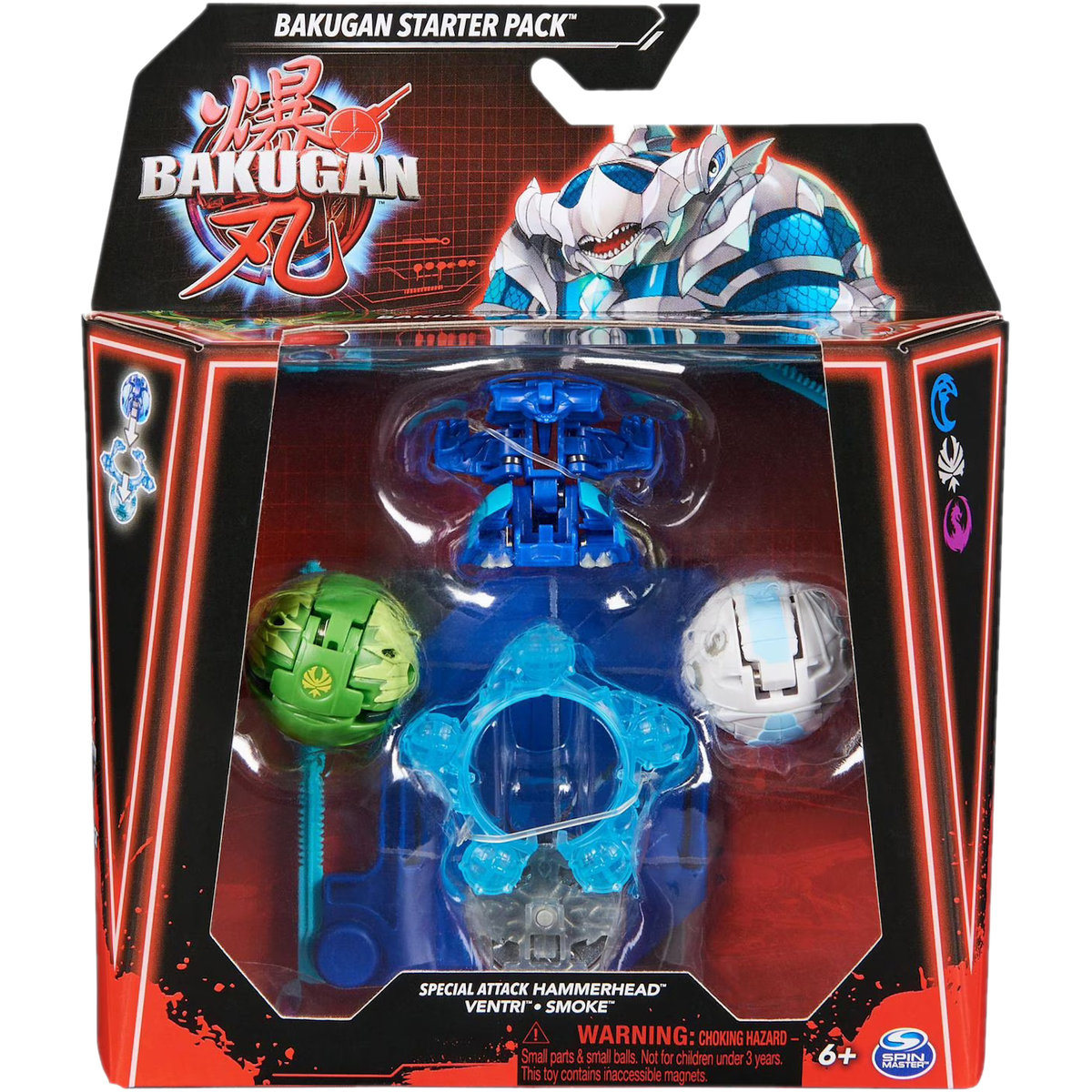 BAKUGAN 3.0 STARTER PACK 3-PAK SPECIAL ATTACK HAMMERHEAD + VENTRI + SMOKE