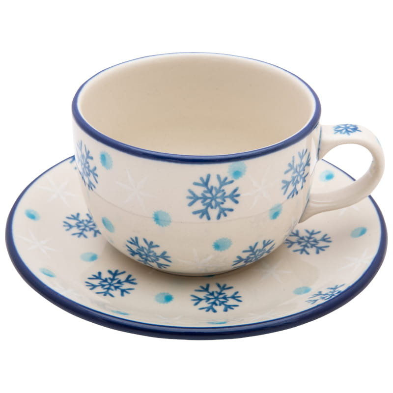 FILIŻANKA do herbaty kawy 200 ml ze spodkiem - Ceramika Artystyczna Bolesławiec