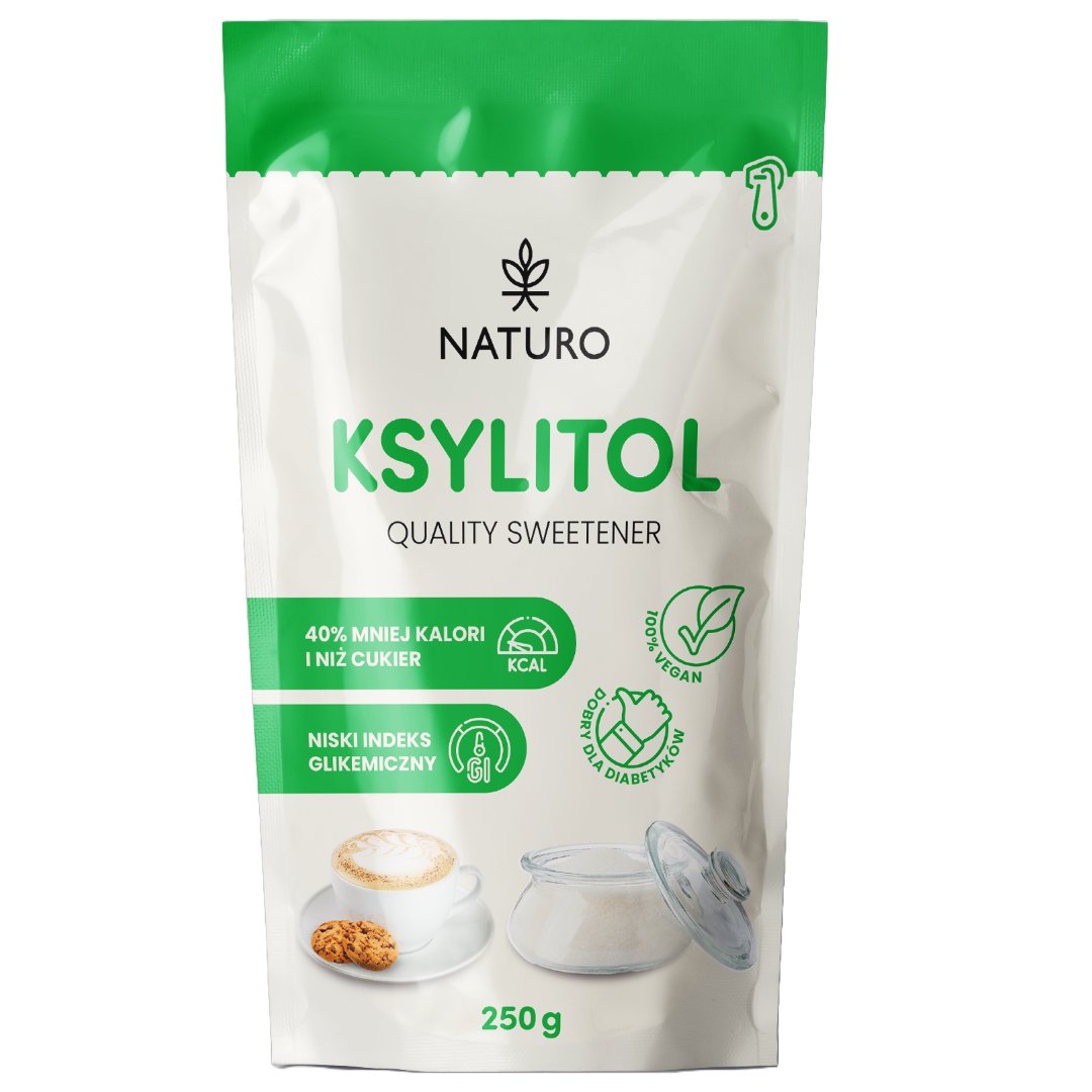 Ksylitol Zamiennik cukru Zdrowy Naturalny Ciasta Koktajle 250g / Naturo
