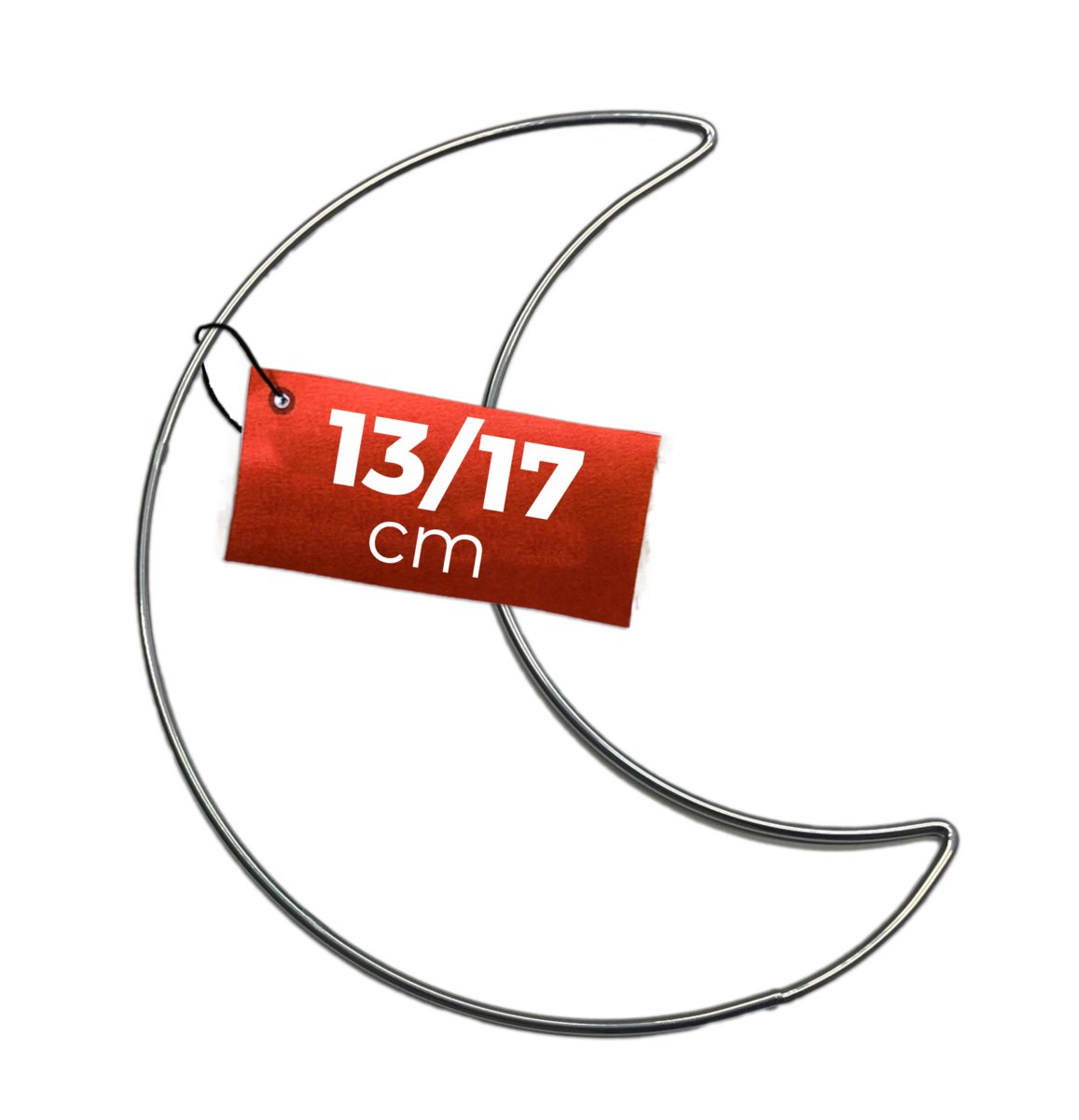 Obręcz metalowa KSIĘŻYC SREBRNY łapacza snów 17cm