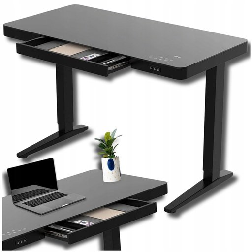 Biurko Elektryczne Regulowane 120x60 INDUKCJA Dwa Silniki +Szuflada