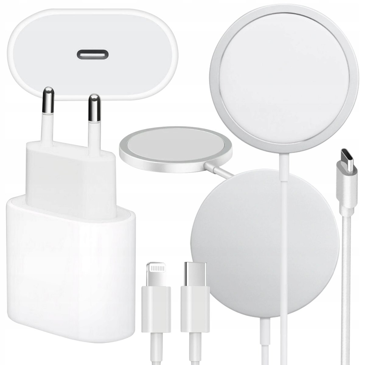 ŁADOWARKA INDUKCYJNA + SZYBKOŁADOWARKA DO IPHONE 15/20W USB-C - LIGHTING