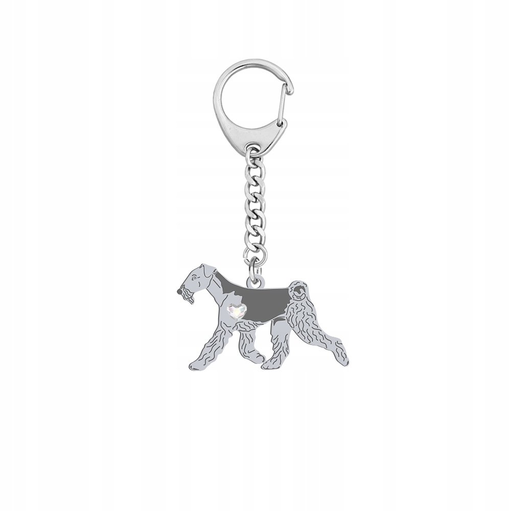 Brelok do kluczy Airedale Terrier Srebro 925 Prezent Kobieta GRAWER