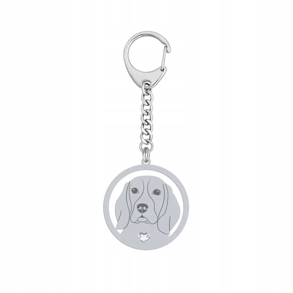 Brelok Srebrny z psem Beagle 925 Prezent Kobieta GRAWER GRATIS