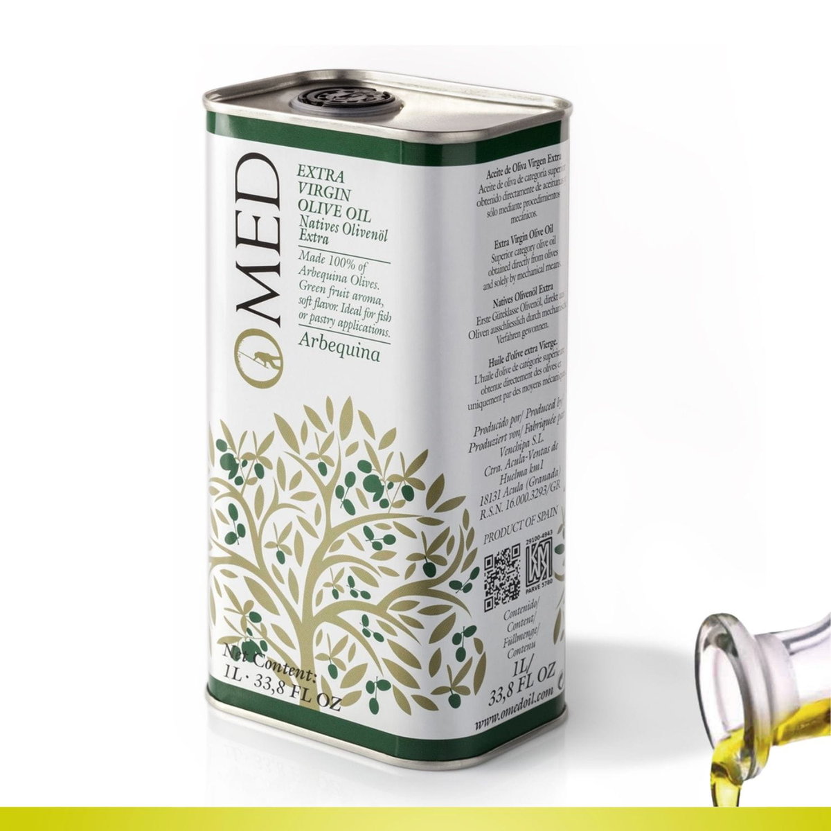 Oliwa Arbequina  Extra Virgin EVOO O-MED Puszka 1 litr