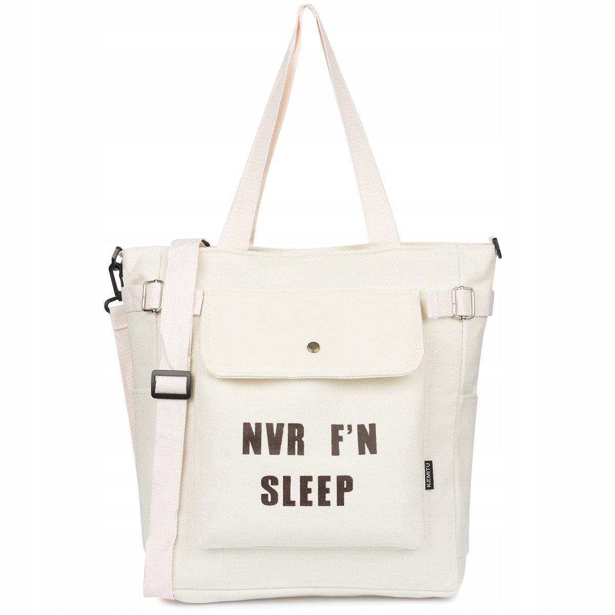 Torba Torebka Na Ramię Damska Lekka Listonoszka A4 ECRU POJEMNA