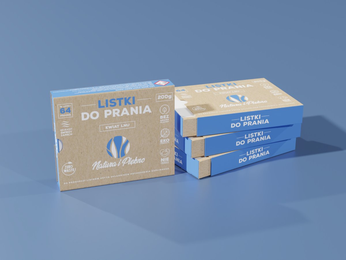 Listki do prania Ekologiczne Kwiat lnu 64 Prania 200g / Naturo