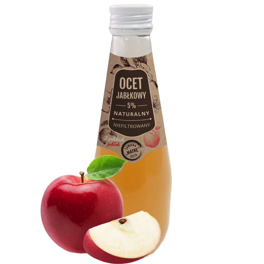 Ocet jabłkowy 5% niefiltrowany Ekologiczny z ,,Matką octu