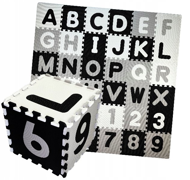 DUŻA MATA PUZZLE PIANKOWE 36EL EVA 180x180 ALFABET