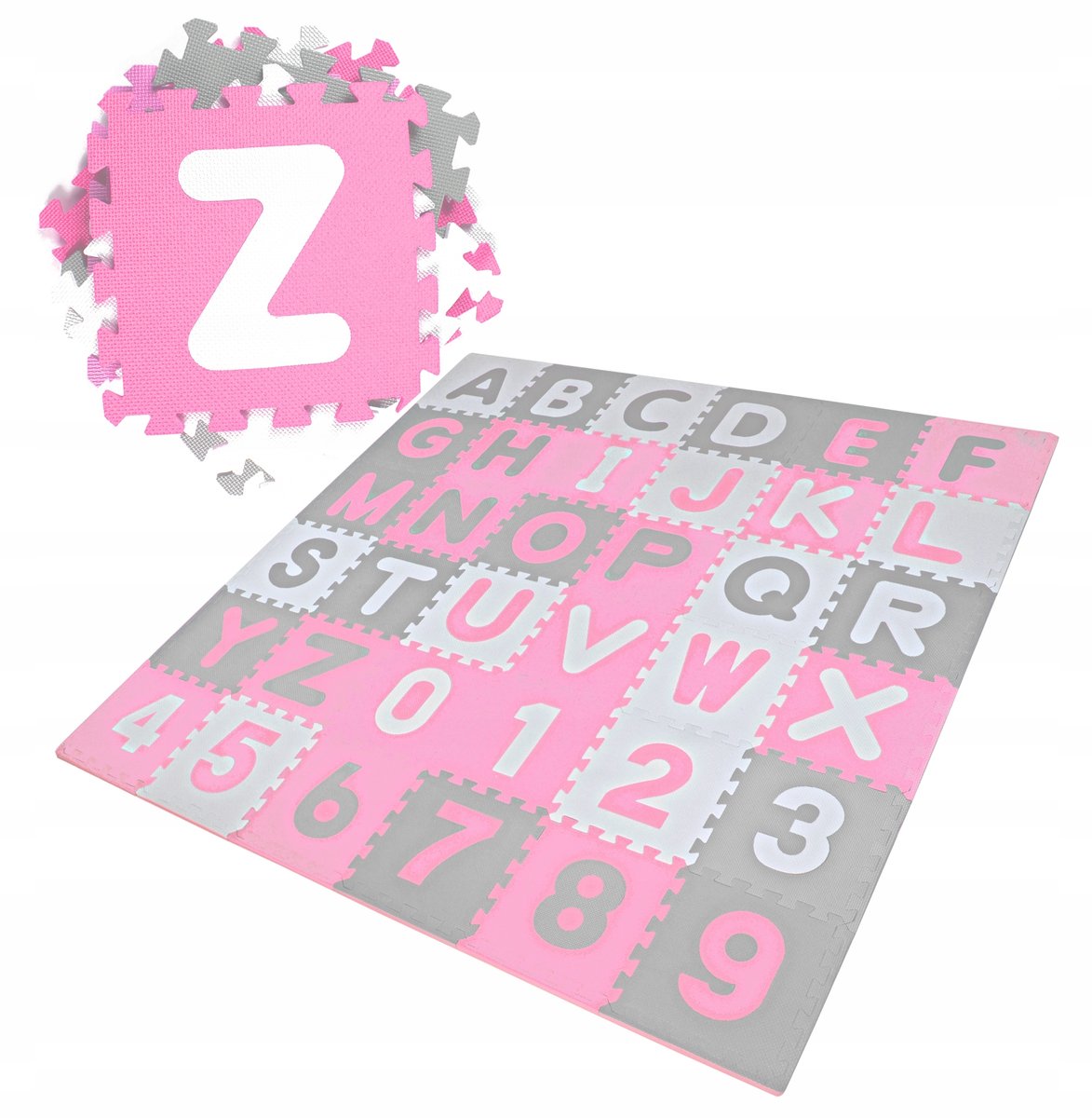 DUŻA MATA PUZZLE PIANKOWE 36EL EVA 180x180 ALFABET
