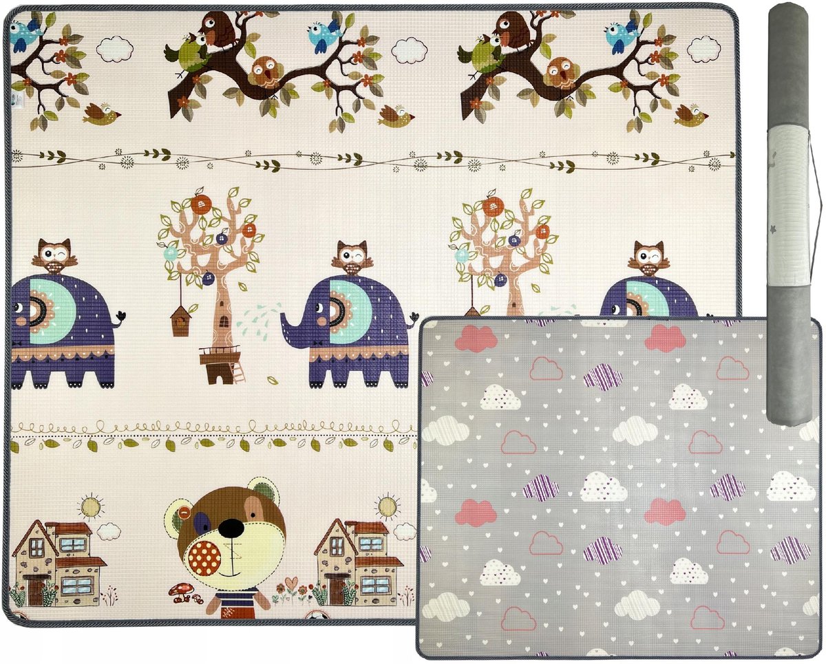 MATA EDUKACYJNA PIANKOWA DLA DZIECI DWUSTRONNA XPE 180x150 GRUBA 1CM