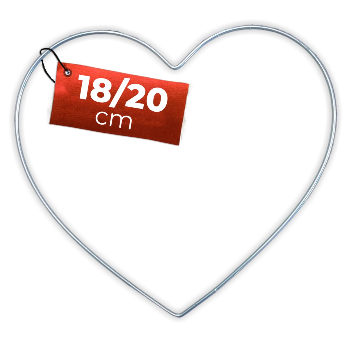 Metalowa obręcz baza MAKRAMA SERCE SREBRNE 20 cm