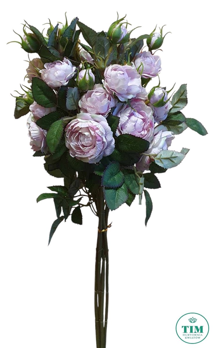 RÓŻA GAŁĄZKA 50 CM PUDROWY RÓŻ 6 SZT