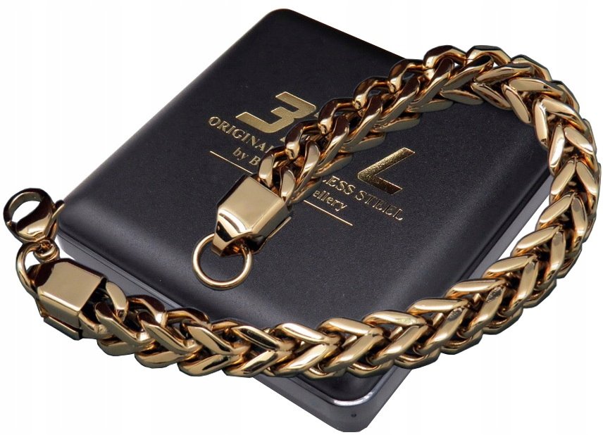 ZŁOTA BRANSOLETKA MĘSKA SPLOT BIZANTYJSKI ORYGINAŁ