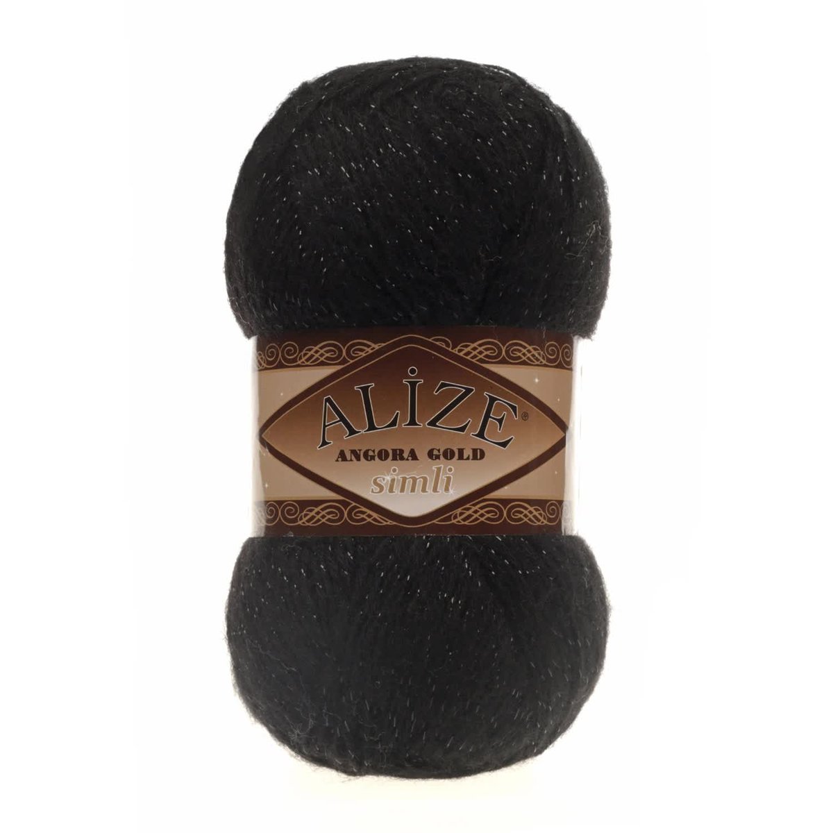 Włóczka Akrylowa Alize Angora Gold Simli Nr 60 Czarny Z Mieniącą Się Nitką