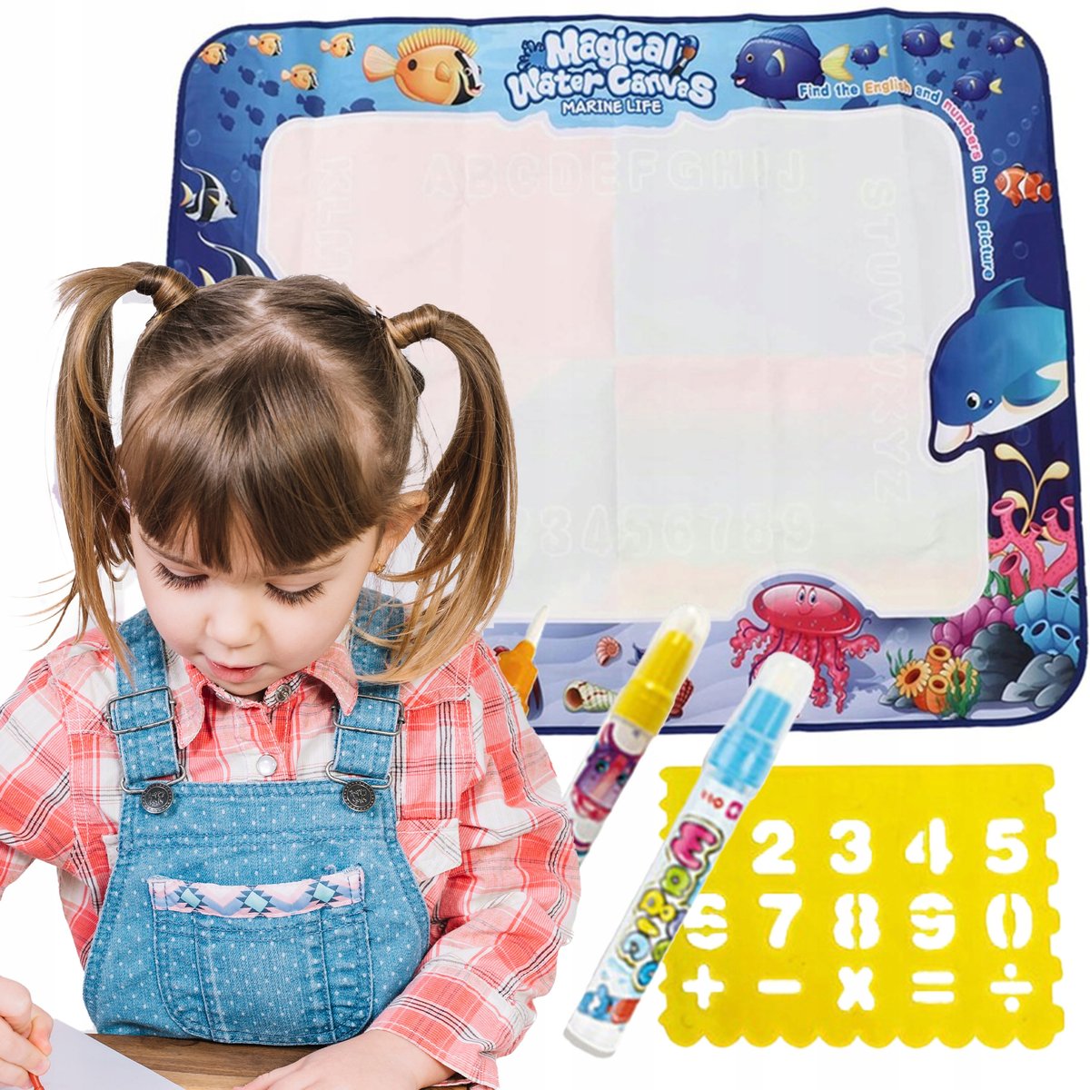 MATA WODNA DO MALOWANIA RYSOWANIA Wodą 100x80cm XXL kształty AQUA MAGIC