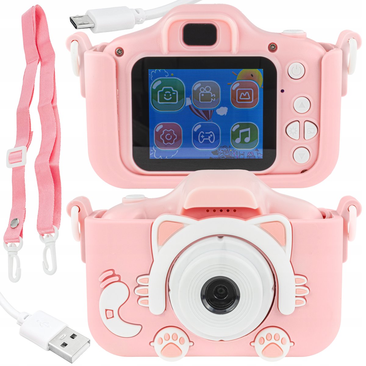 APARAT CYFROWY DLA DZIECI FULL HD 12MPX KAMERA GRY ZESTAW XXL