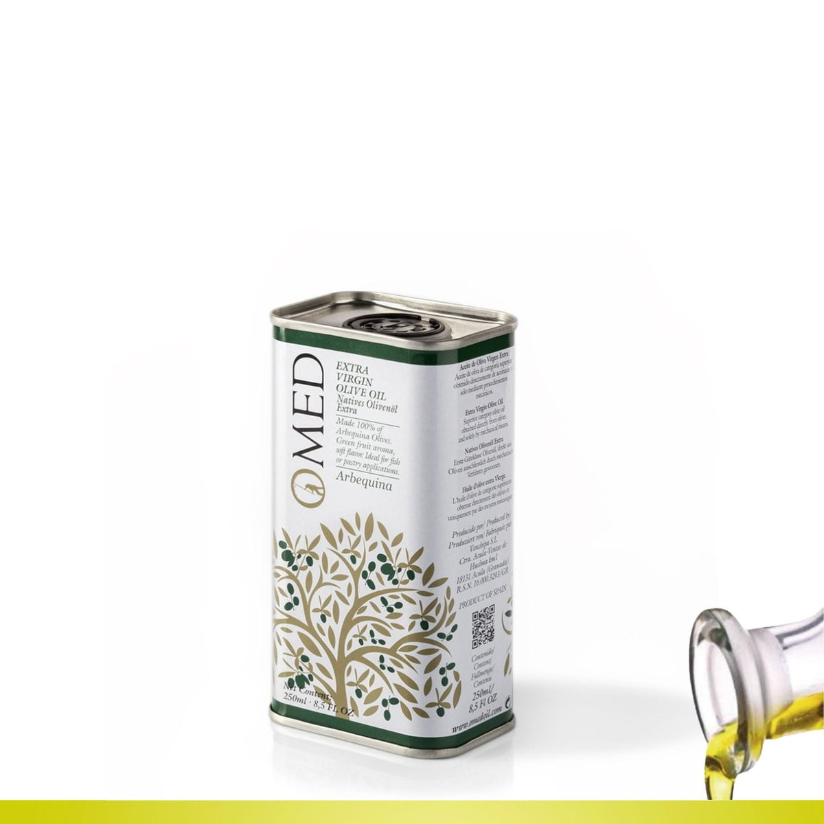 Oliwa Arbequina  EVOO O-MED Puszka 250 ml
