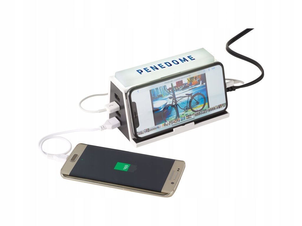 ŁADOWARKA INDUKCYJNA Lampa LAMPKA LED + 4xUSB