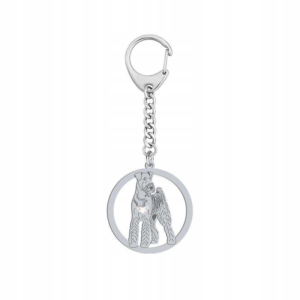 Brelok do kluczy Airedale Terrier Srebro 925 Prezent Kobieta GRAWER
