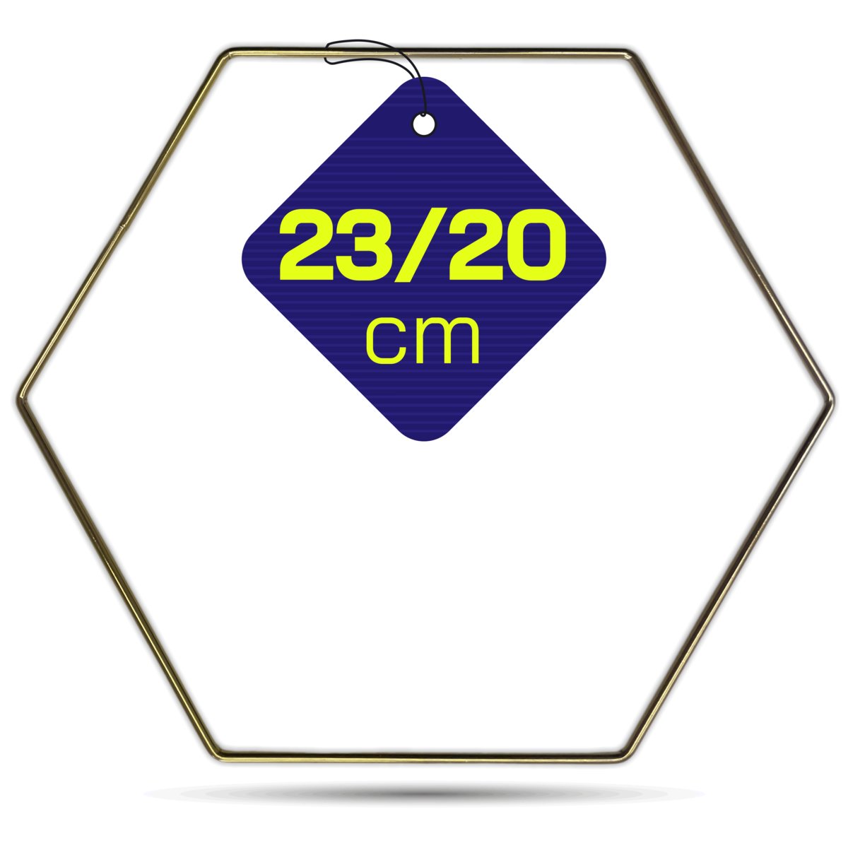 Obręcz metalowa HEKSAGON ZŁOTY POŁYSK do Łapacza snów i makrama koło kółko z drutu