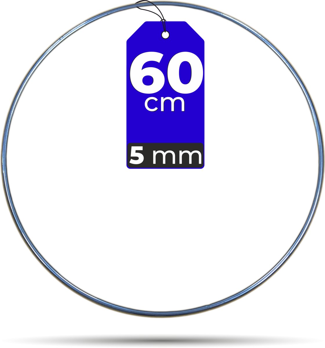 Obręcz SREBRNA łapacz snów makrama 60 cm 5 mm GRUBA