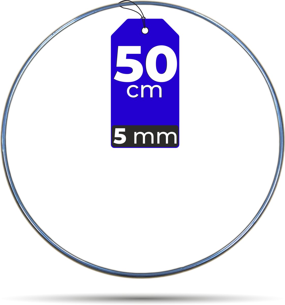 Obręcz metalowa GRUBA SREBRNA 50 cm 5 mm makrama