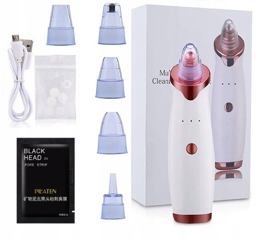 ODKURZACZ WĄGRÓW 12w1 Mikrodermabrazja Diamentowa + maseczka pilaten black