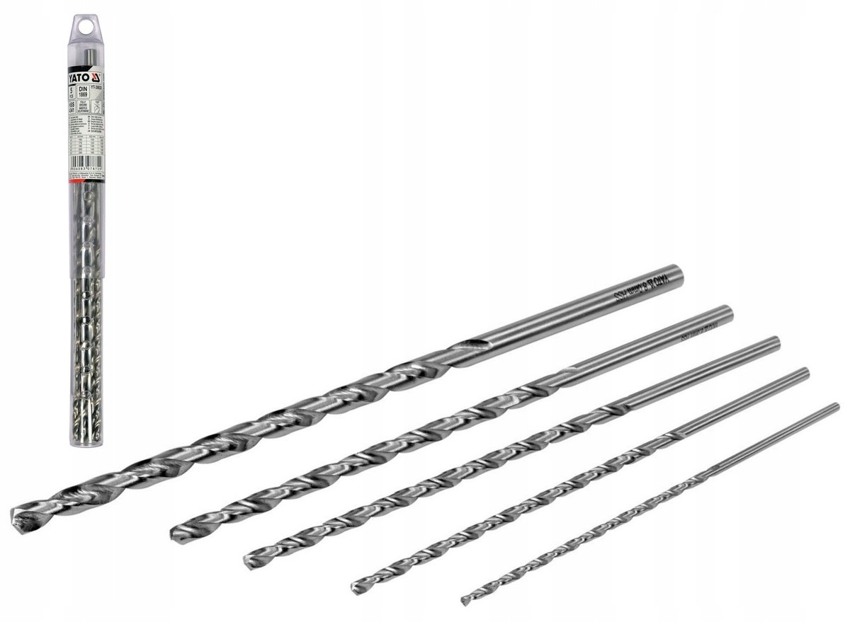 YATO WIERTŁA DO METALU DŁUGIE 5SZT 3-8MM YT-39820
