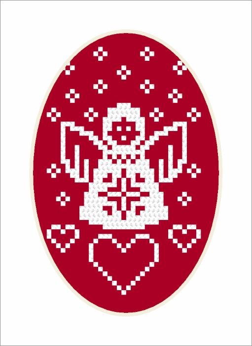 Haft krzyżykowy - Zestaw do haftu - Kartka - Aniołek