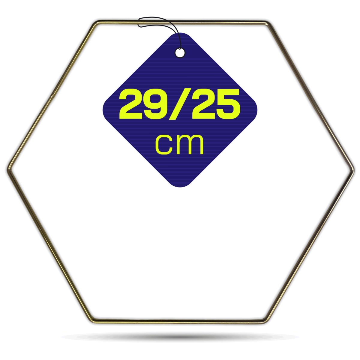 ZŁOTY POŁYSK HEKSAGON obręcz do łapacza snów do makram 25 x 29 cm koło metalowe