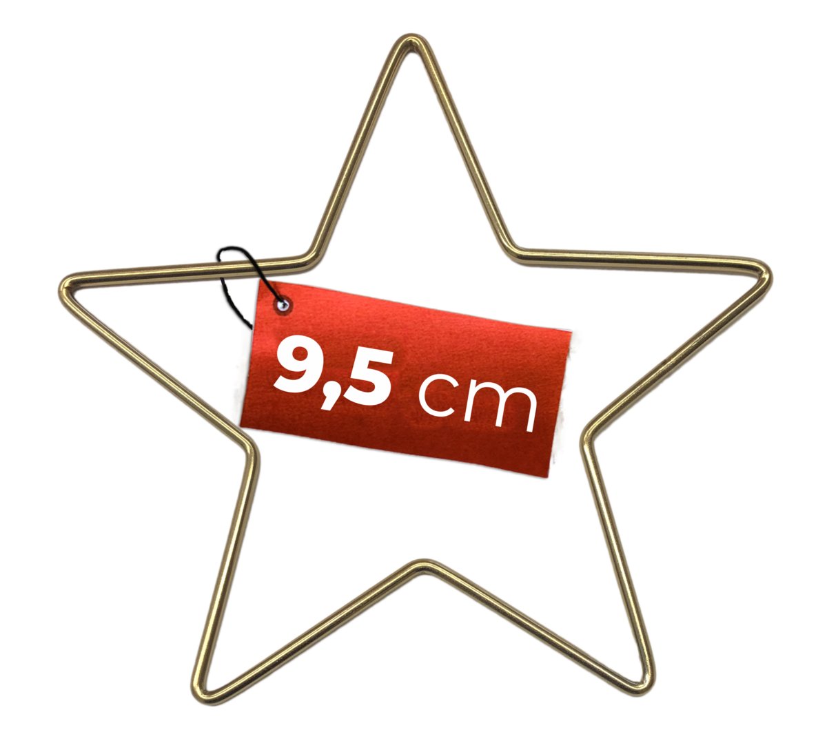 Metalowa Gwiazda ZŁOTA 9,5 cm zawieszka baza