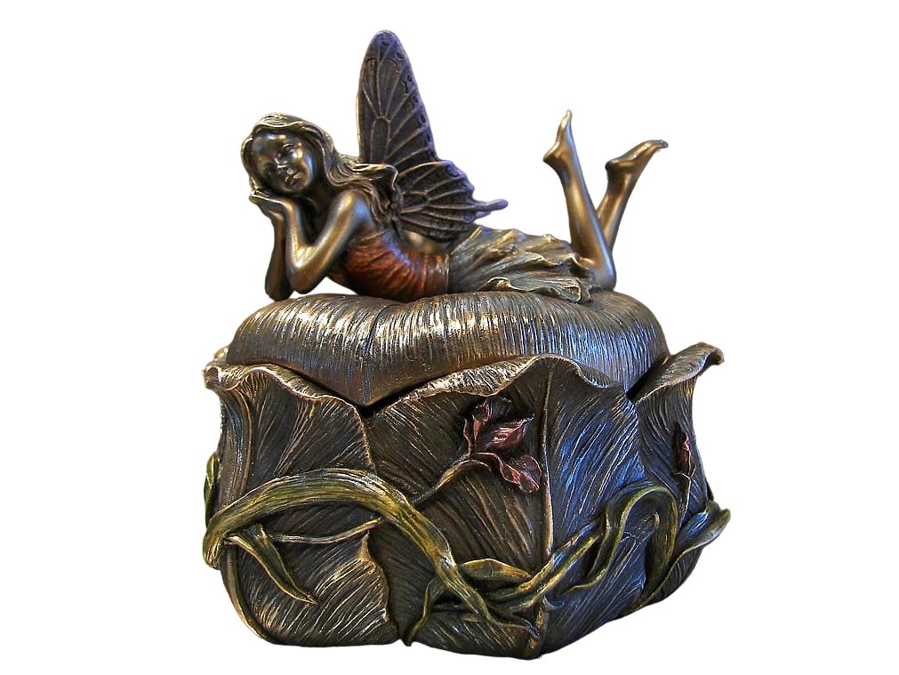 Szkatułka Z Elfką Zjawiskowo Piękna Ręcznie Malowana Secesja Veronese